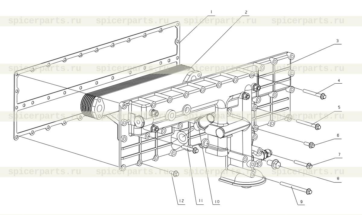 Oil cooler (Включает номера 2-12)