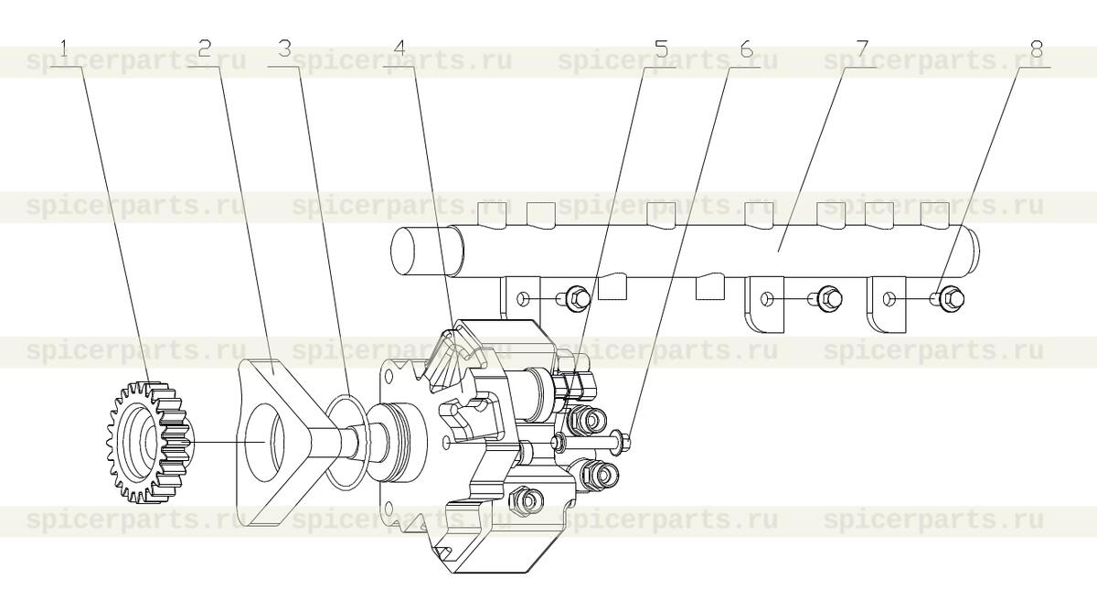 Injection pump connecting pan