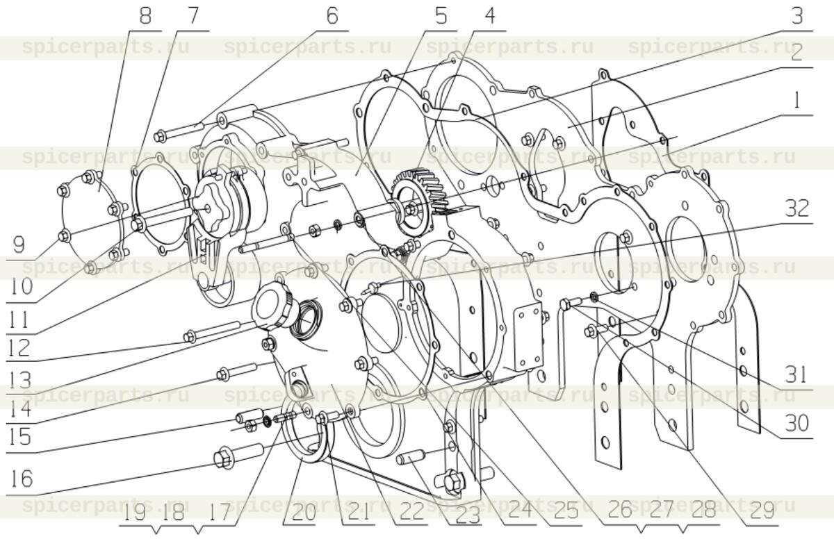 timing gear housing plate