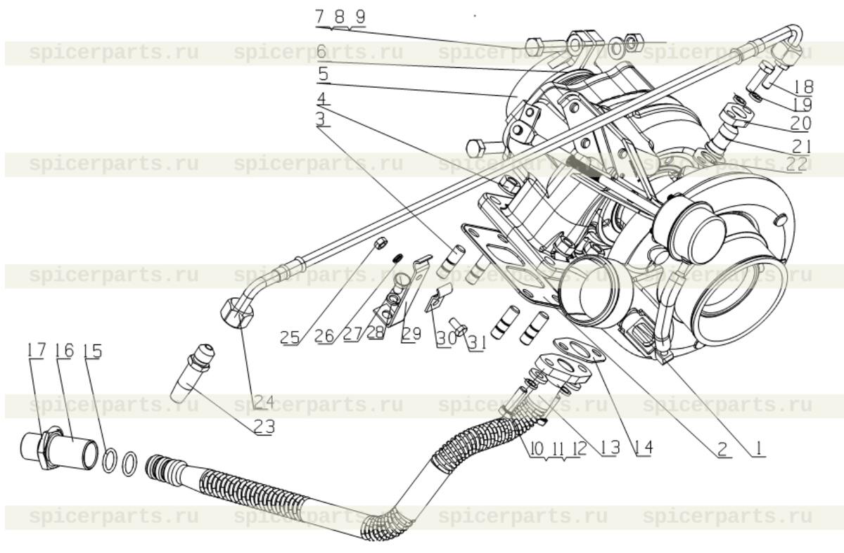 Turbocharger oil inlet hose